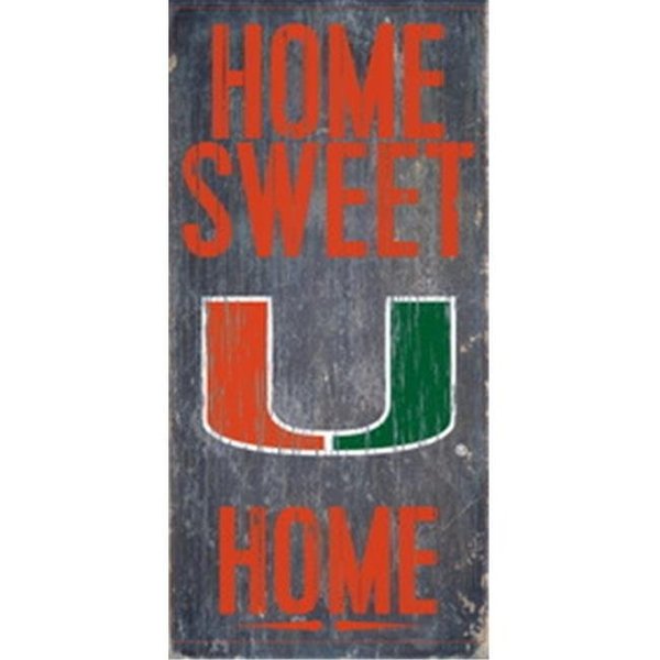 Fan Creations Miami Hurricanes Wood Sign - Home Sweet Home 6"x12" 7846004810
